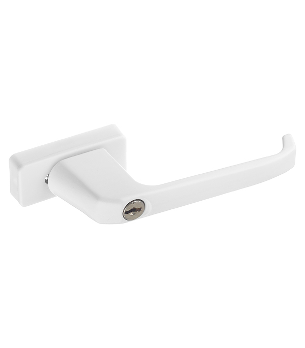 original-36015.jpg Ручка для балконной двери белая металл двухсторонняя с замком — изображение 1