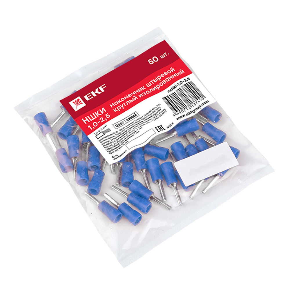 original-36069.jpg Наконечник штыревой круглый изолированный EKF PROxima НШКИ 12 мм х 1-2,5 кв. мм (50 шт.) — изображение 1