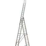 Лестница алюминиевая трансформер трехсекционная 14 ступеней Krause профессиональная