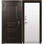 Дверь входная с терморазрывом Промет Винтер левая коричневый муар - белый грунт 980х2050 мм