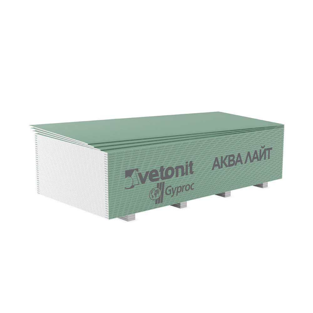 original-36489.jpg Гипсокартон Vetonit (Gyproc) Аква Лайт 2500х1200х9,5 мм для потолка влагостойкий — изображение 1