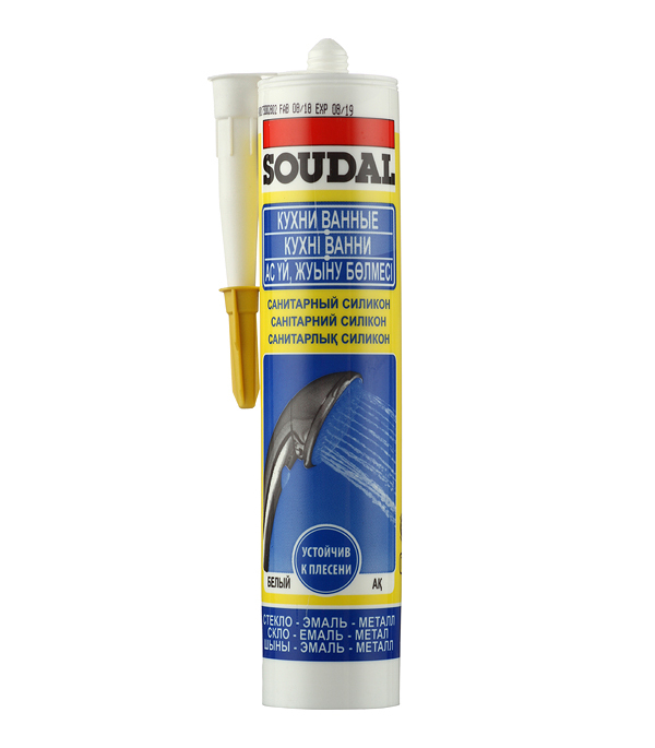 original-36578.jpg Герметик силиконовый санитарный Soudal белый 280 мл — изображение 1