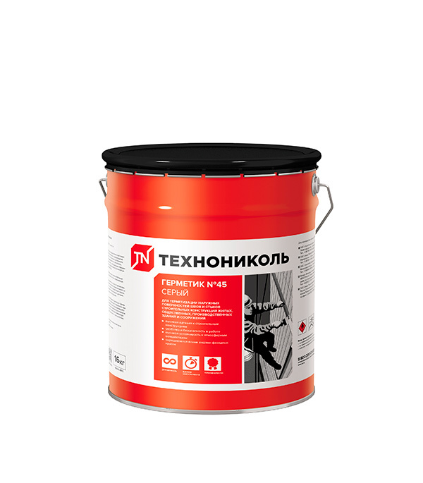 original-36613.jpg Герметик бутил-каучуковый Технониколь №45 серый 16 кг/20 л — изображение 1