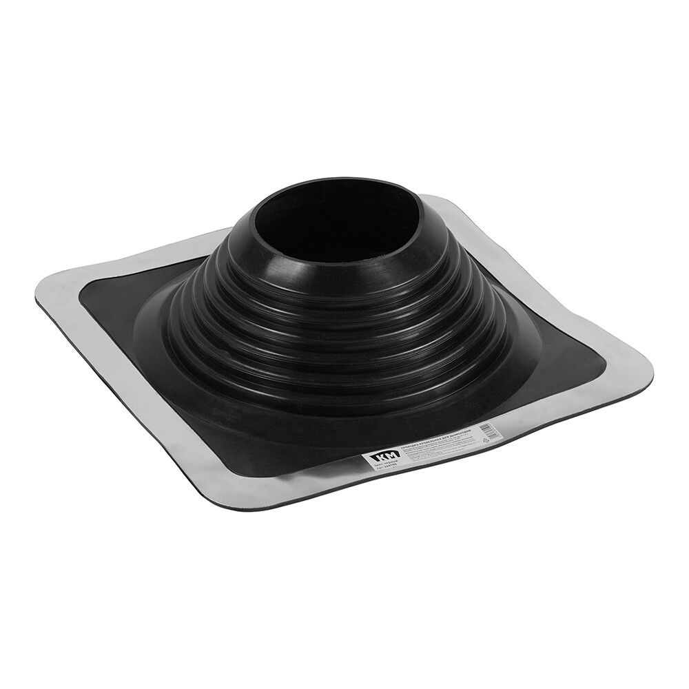 original-36642.jpg Проходка кровельная КМ 425х425 мм для дымоходов d178-330 мм черный силикон — изображение 1