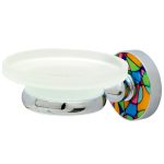 Мыльница для ванной WasserKraft Diemel K-2200 с держателем стекло/металл хром (K-2229)