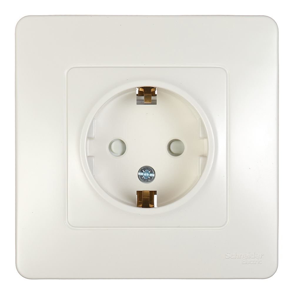 original-36880.jpg Розетка Systeme Electric Blanca встраиваемая молочная со шторками (BLNRS001112) — изображение 1