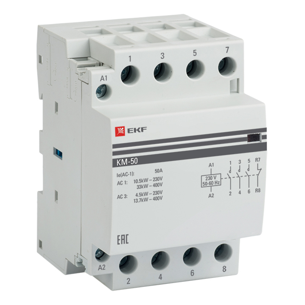 original-37077.jpg Контактор модульный EKF PROxima (km-3-50-31) 230-400 В 50 А тип AC 4Р — изображение 1