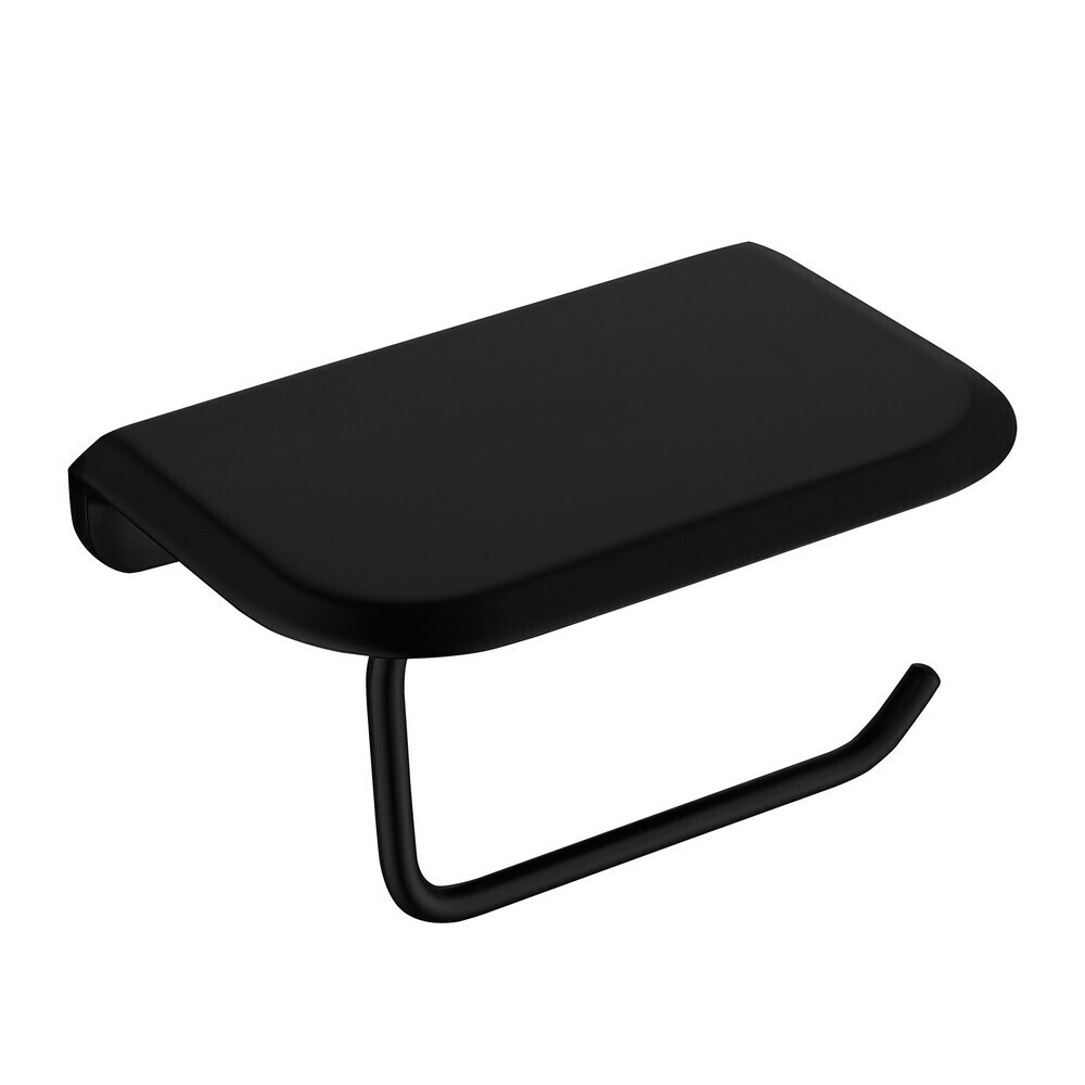 original-3717.jpg Держатель для туалетной бумаги Abber Nord с полкой нержавеющая сталь черный матовый (AA1530B) — изображение 1