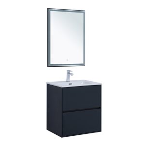 Тумба под раковину Lavelly Cube 60 см подвесная графит матовый (00316638)