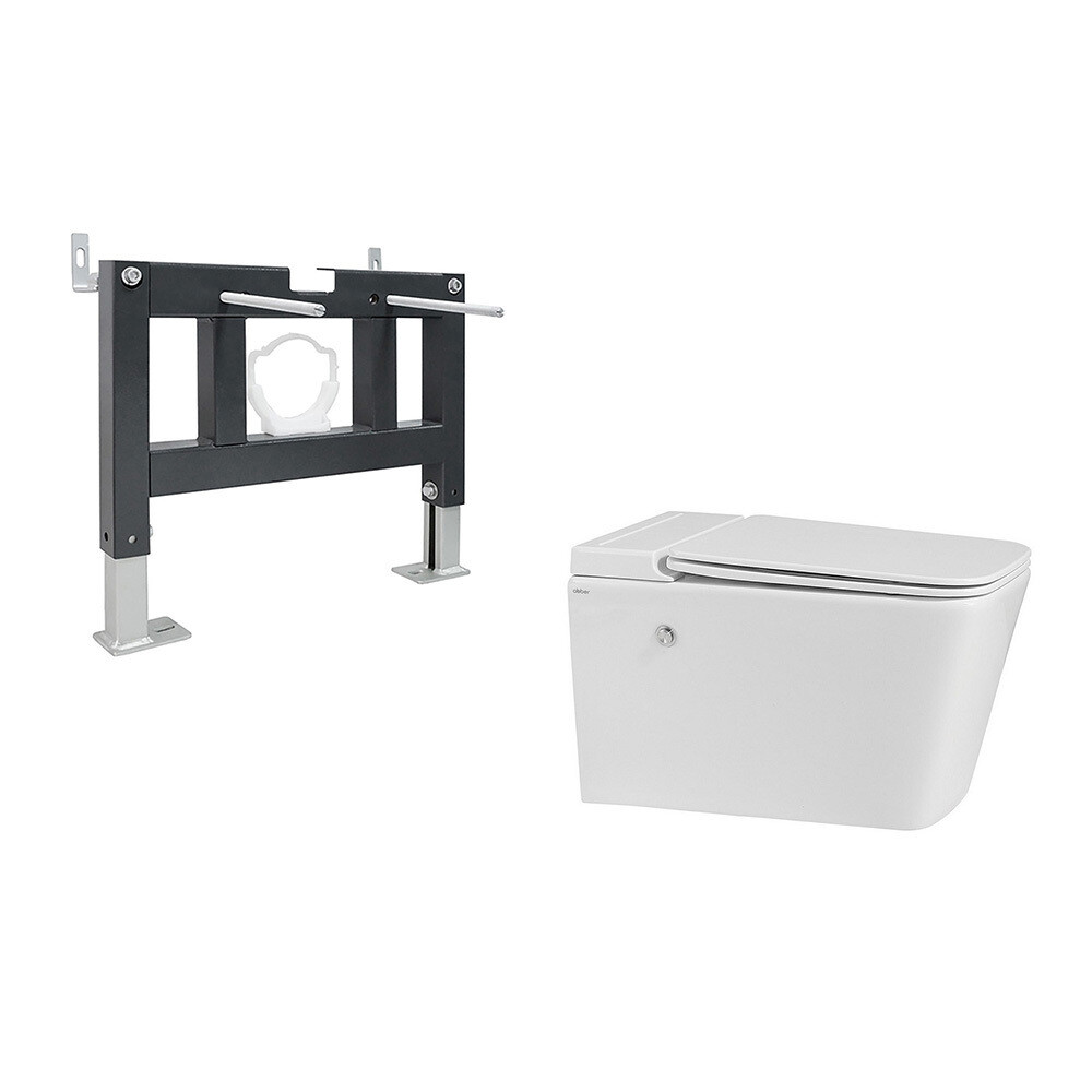 original-37237.jpg Комплект инсталляции Abber с унитазом Rechteck с кнопкой белой и сиденьем микролифт (AC1202P-AC0101P) — изображение 1