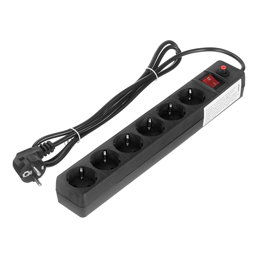 original-3747.jpg Сетевой фильтр UNIVersal 6 розеток 1,8 м 10 А 2,2 кВт черный (967U-4001) — изображение 1