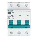 Автоматический выключатель модульный Dekraft BA-103 3P 16А тип B 6 кА 230/400 В (12241DEK)