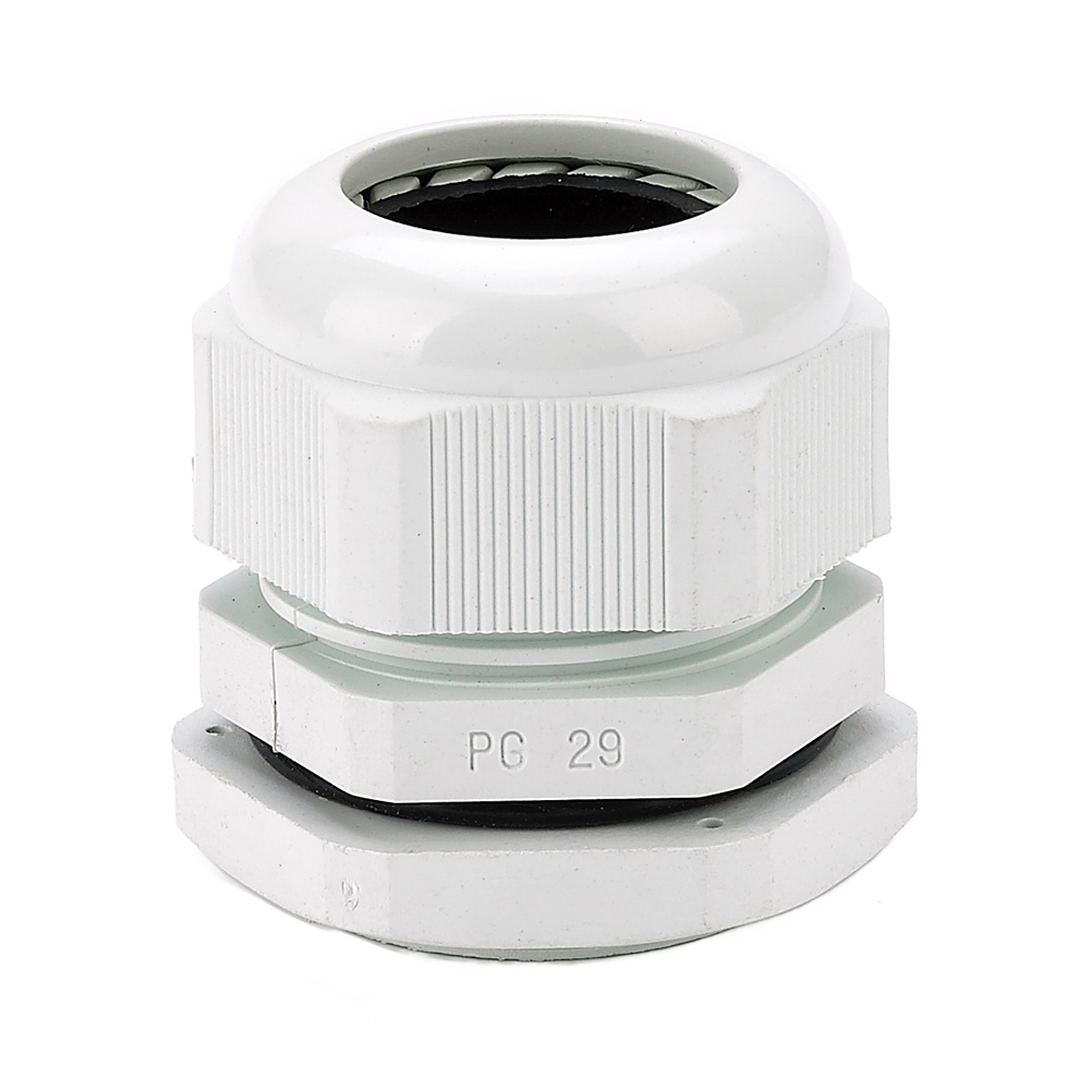 original-388.jpg Сальник Dekraft PG 29 для кабеля диаметром 20-25 мм IP55 пластиковый белый (32156DEK) — изображение 1