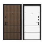 Дверь входная DoorHan Премиум Модерн правая калабрия коричневый - малибу белый 880х2050 мм