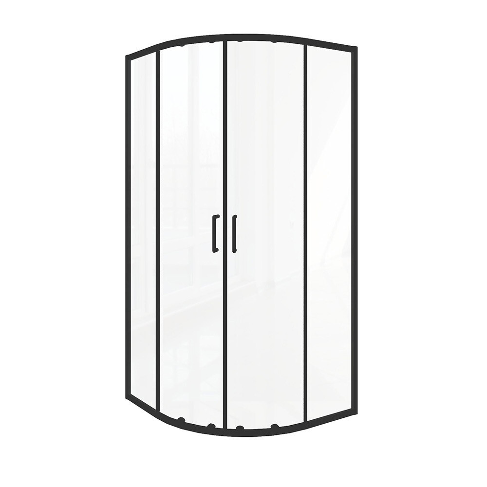 original-4026.jpg Душевой уголок Good Door Lite R-100-C-B черный 100х100х190 см четверть круга стекло прозрачное 5 мм (ЛТ00026) — изображение 1