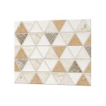 Панель стеновая закаленное стекло для кухни 500х600х4 мм треугольная плитка