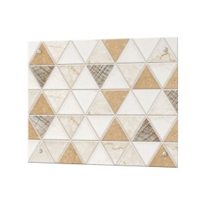 Панель стеновая закаленное стекло для кухни 500х600х4 мм треугольная плитка