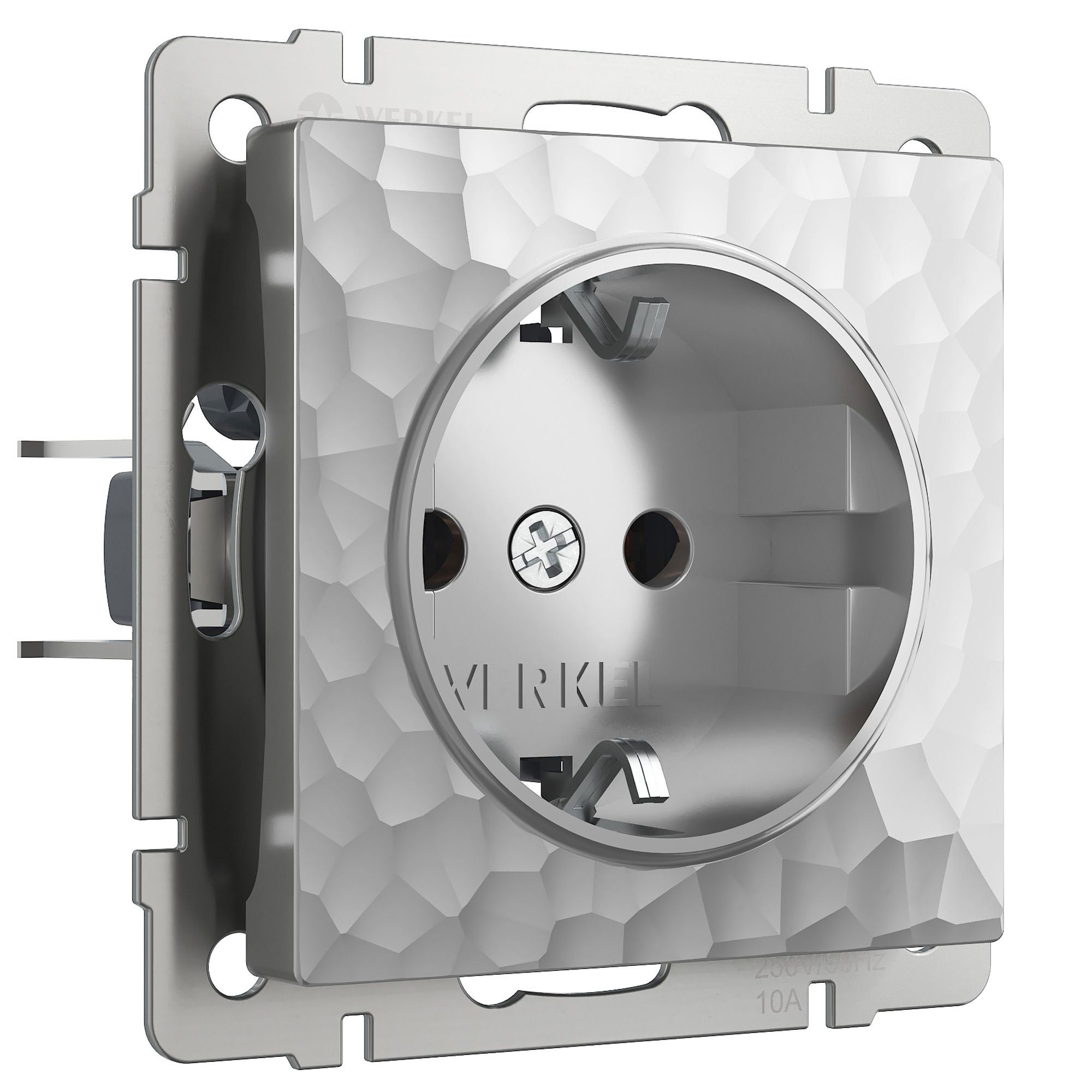 original-4132.jpg Розетка Werkel встраиваемая серебряная со шторками (a052076) — изображение 1