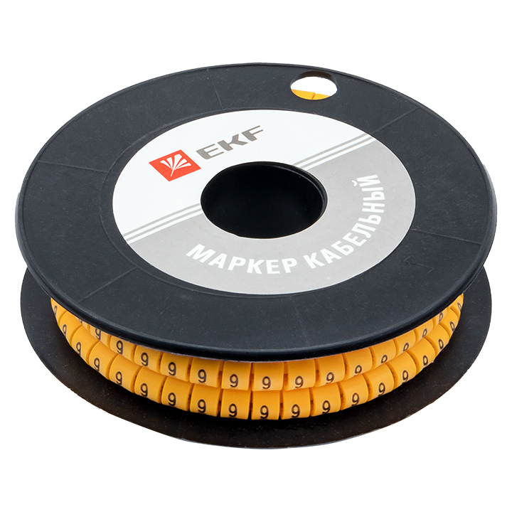 original-418.jpg Маркеры кабельные (клипсы) EKF PROxima 4,5-8,6 мм цифра 9 желтые (350 шт.) (plc-KM-6-9) — изображение 1