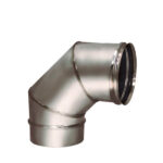 Отвод 90° х d150 мм на расширителе зеркальный без изоляции AISI 304