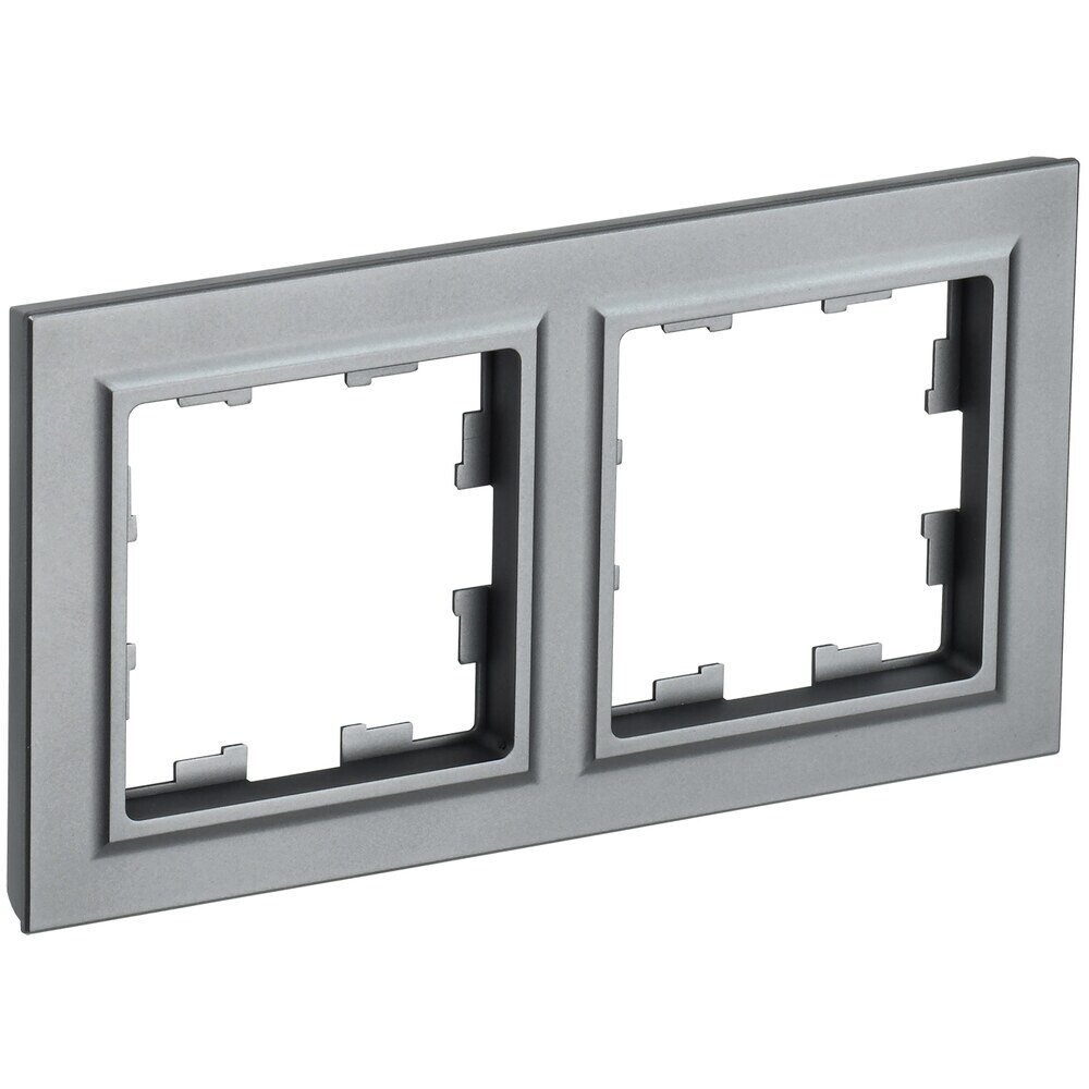 original-4316.jpg Рамка IEK Brite РУ-2-БрС двухместная сталь (BR-M22-K46) — изображение 1