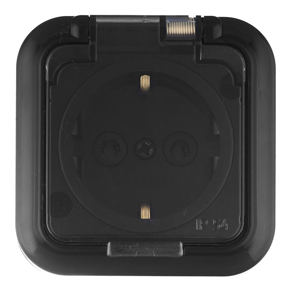 original-4317.jpg Розетка Svet накладная черная с крышкой (EV 0366-6611) — изображение 1