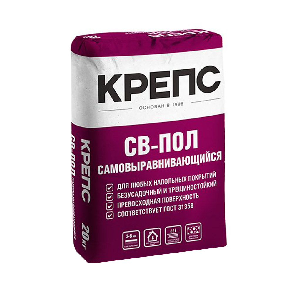 original-4324.jpg Ровнитель (наливной пол) финишный Крепс СВ-пол самовыравнивающийся 20 кг — изображение 1