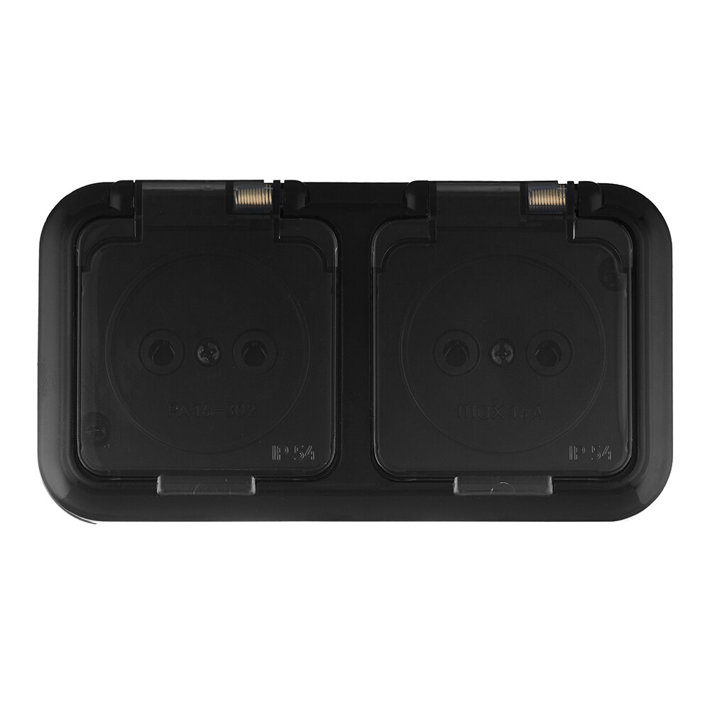 original-4325.jpg Розетка Svet накладная черная с крышкой (EV 0366-6521) — изображение 1