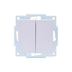 Выключатель Lezard Vesna двухклавишный встраиваемый белый (742-0288-101)