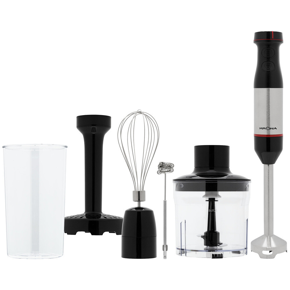 original-447.jpg Блендер погружной Krona Stabmixer 5в1 1200 Вт 0,5 л черный/серебристый — изображение 1