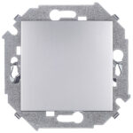 Выключатель Simon 15 одноклавишный встраиваемый алюминий (1591101-033)