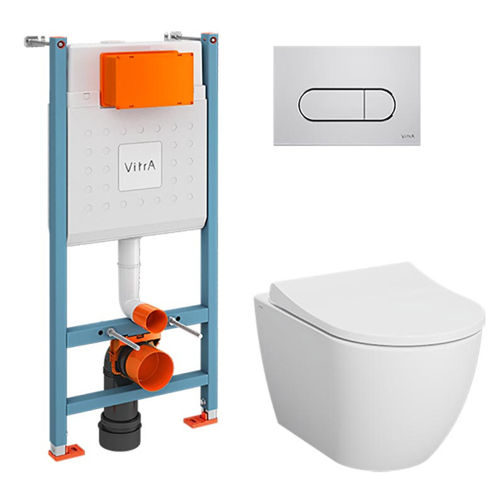 original-4633.jpg Комплект инсталляции Vitra с унитазом Mia Round с кнопкой хром и сиденьем дюропласт микролифт быстросъем (9873B003-7201) — изображение 1