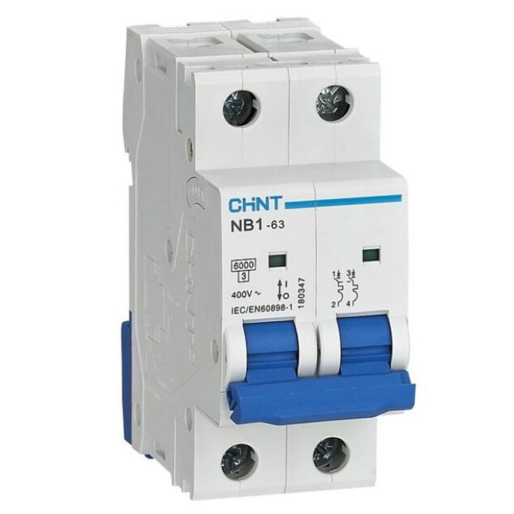 original-4657.jpg Автоматический выключатель модульный Chint NB1-63 2P 63А тип C 6 кА 400 В (179668) — изображение 1