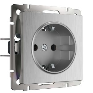 Розетка Werkel встраиваемая серебряная рифленая (a051368)