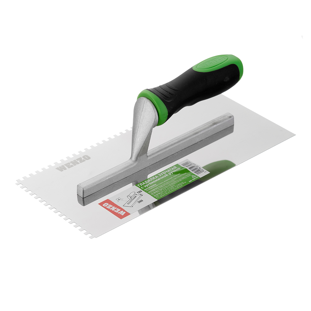 original-4788.jpg Гладилка зубчатая Wenzo 280х130 мм зуб 4х4 мм с эргономичной ручкой — изображение 1