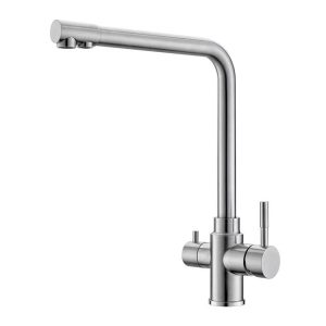 Смеситель для кухни Corsa Deco Prime сталь с высоким изливом с подключением к фильтру однорычажный (966384)