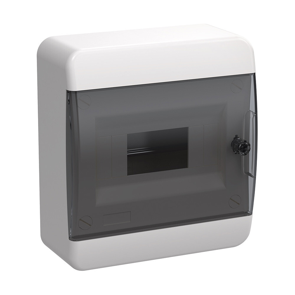 original-5025.jpg Щит распределительный навесной IEK Tekfor ЩРН-П-8 пластиковый IP41 240х218х102 мм 8 модулей прозрачная дверь — изображение 1