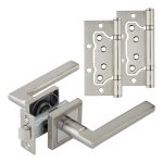 Комплект фурнитуры для двери Corsa Deco Primrose с защелкой и петлями квадратная розетка матовый никель (990310)