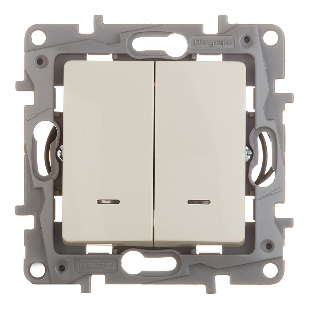 original-5072.jpg Выключатель Legrand Etika двухклавишный встраиваемый слоновая кость с подсветкой (672304) — изображение 1