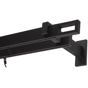 Карниз настенный металлический двухрядный профильный Хай-тек 200 см черный (170.577)