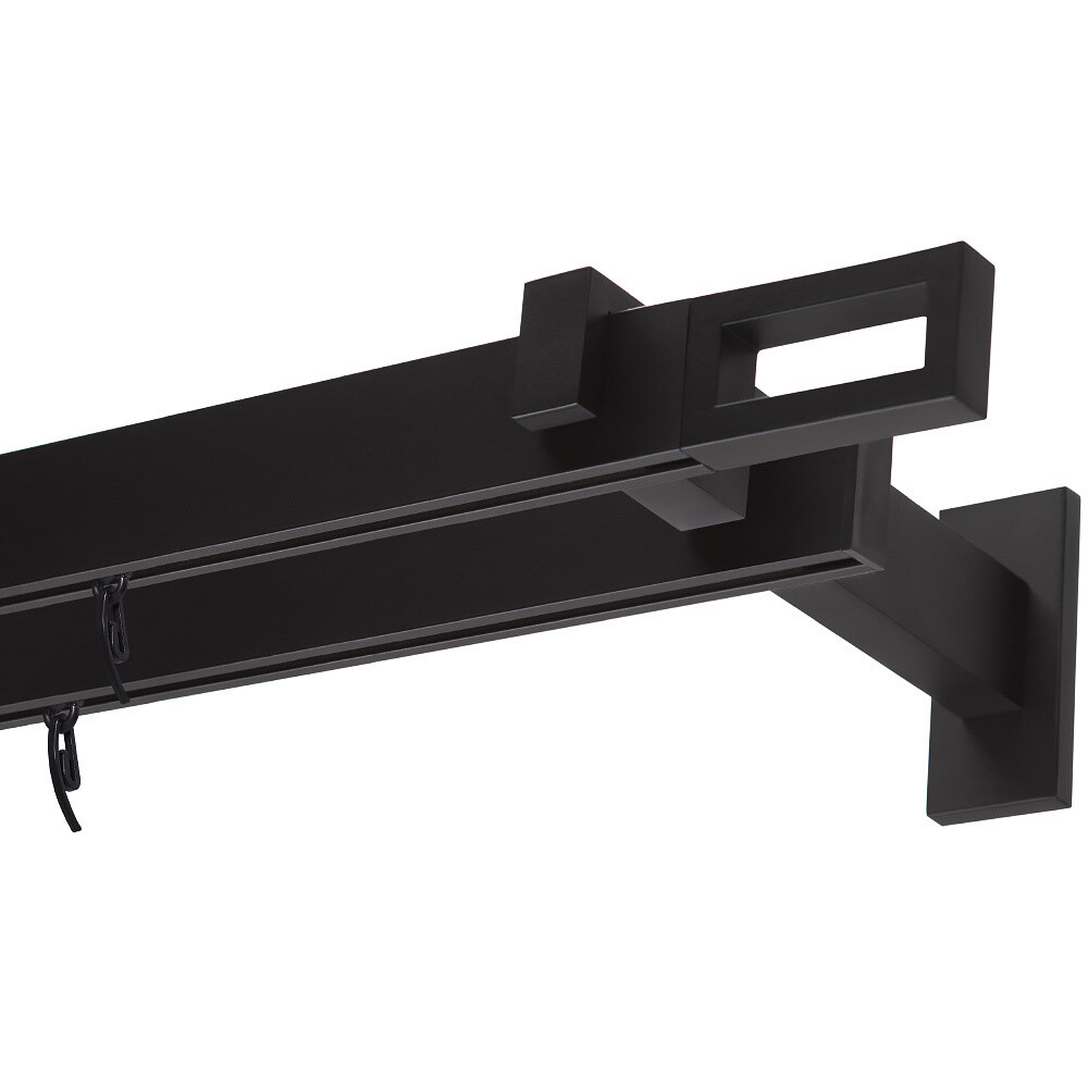 original-5097.jpg Карниз настенный металлический двухрядный профильный Хай-тек 200 см черный (170.577) — изображение 1