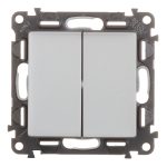 Переключатель Legrand Valena Life двухклавишный встраиваемый алюминий (752608)