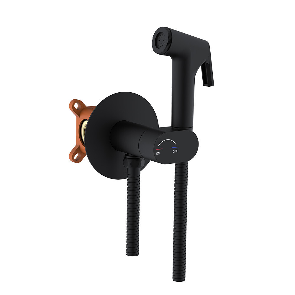 original-5147.jpg Смеситель с гигиеническим душем встраиваемый Corsa Deco со скрытой частью в комплекте черный (HF003B) — изображение 1