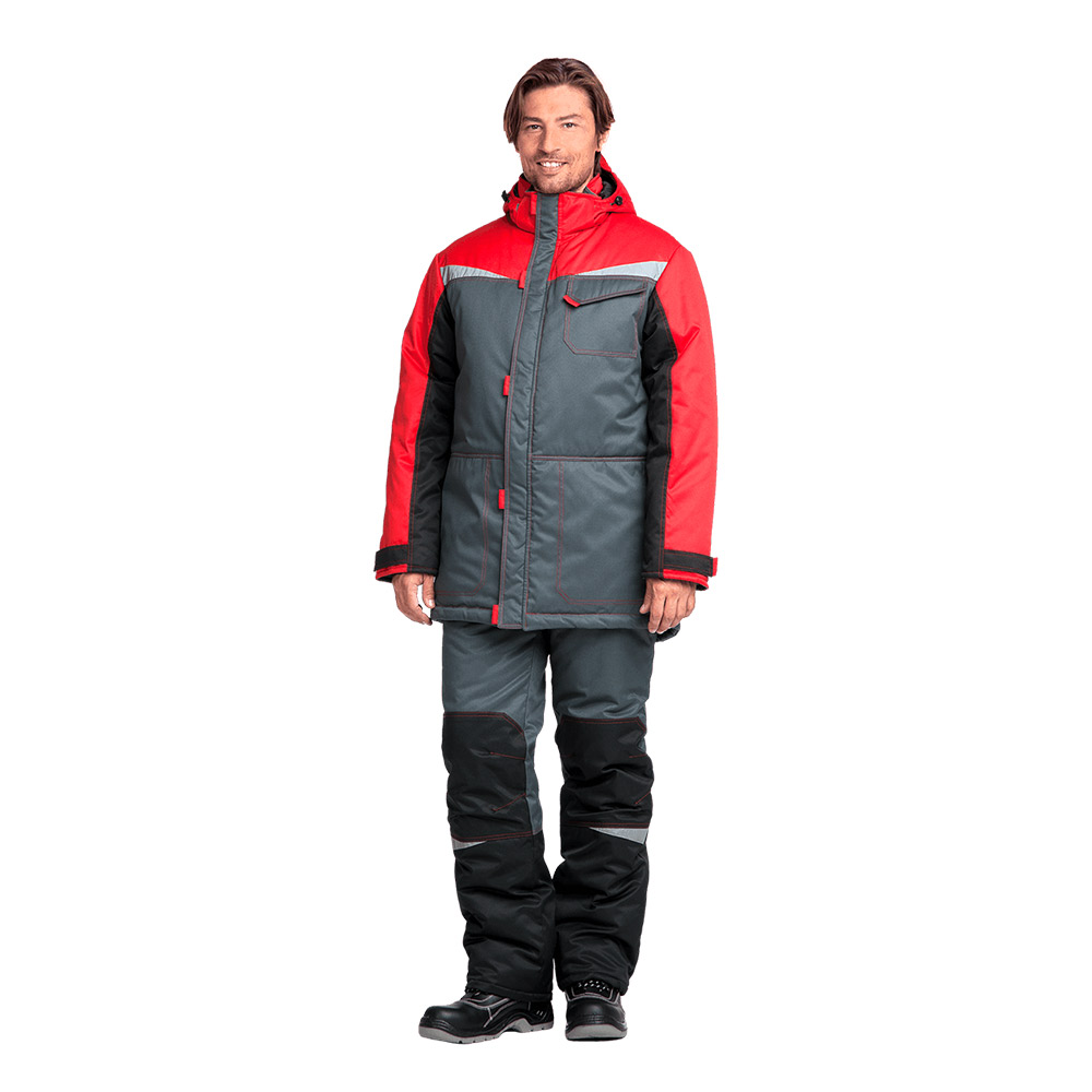 original-5279.jpg Костюм рабочий мужской утепленный ГК Спецобъединение КМ-10 52-54 рост 170-176 см серо-черный/красный — изображение 1