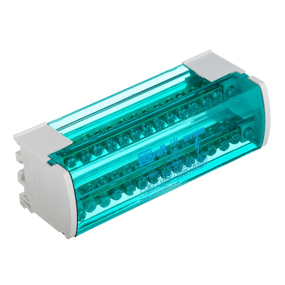 original-5480.jpg Шина нулевая Dekraft ШН 103 2х15 отверстий в корпусе (32016DEK) — изображение 1