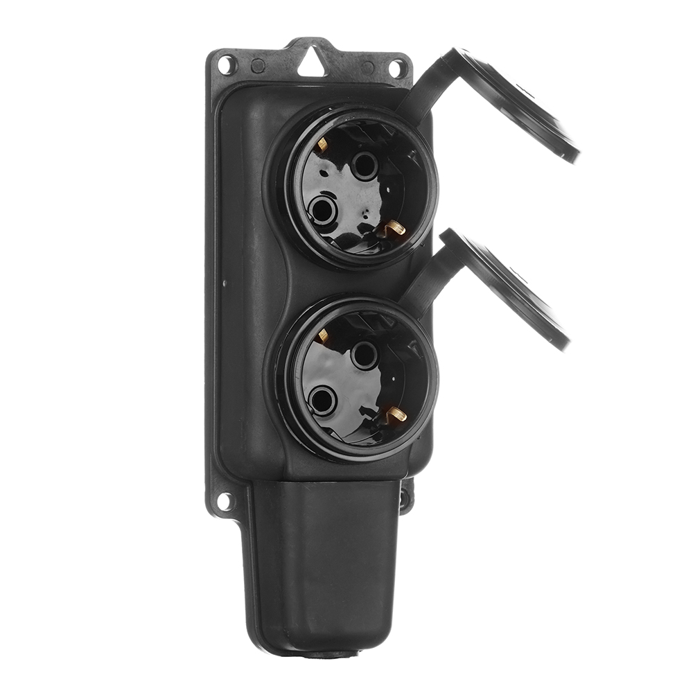 original-5648.jpg Розетка штепсельная Svet двойная с заземлением IP44 настенная черная — изображение 1