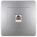 Розетка компьютерная Systeme Electric Blanca встраиваемая алюминий RJ45 (BLNIS045003)