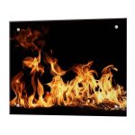 Панель стеновая закаленное стекло для кухни 600х500х4 мм пламя
