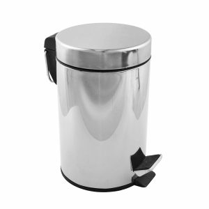 Ведро для мусора Fora с крышкой 12 л металл хром с педалью