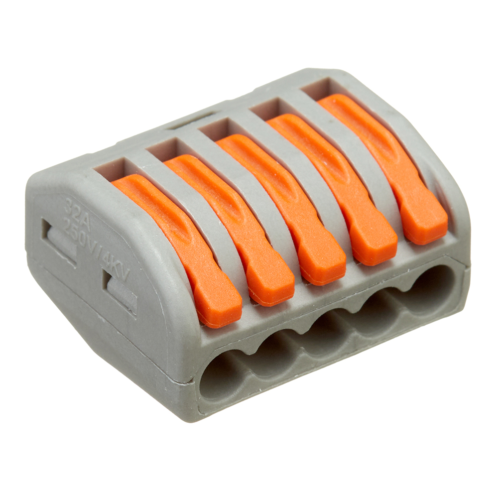 original-5840.jpg Клемма на 5 проводов Stekker 0,08-(2,5)4 кв.мм с рычажками без пасты (20 шт.) (49828) — изображение 1